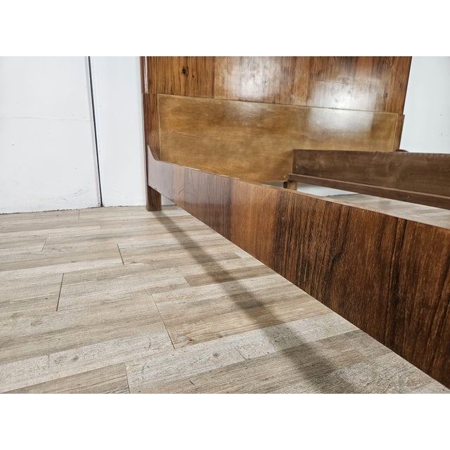Art Deco Double Bed in Walnut Burl, 1940 For Sale - Image 6 of 15