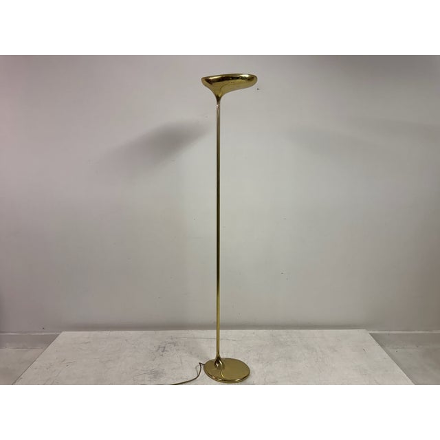 Italian Sculptural Brass Floor Lamp from Santoni, 1970s For Sale - Image 4 of 14