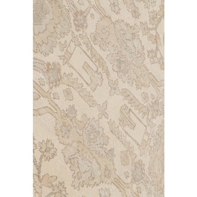 Contemporary Rug & Kilim’s Oushak Style Rug in Cream, White, Beige Geometric Floral Patterns For Sale - Image 3 of 7