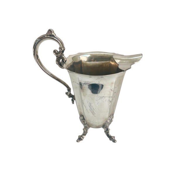 Mid 20th Century Vintage Silver-Plate Over Copper Water Pitcher For Sale - Image 5 of 7