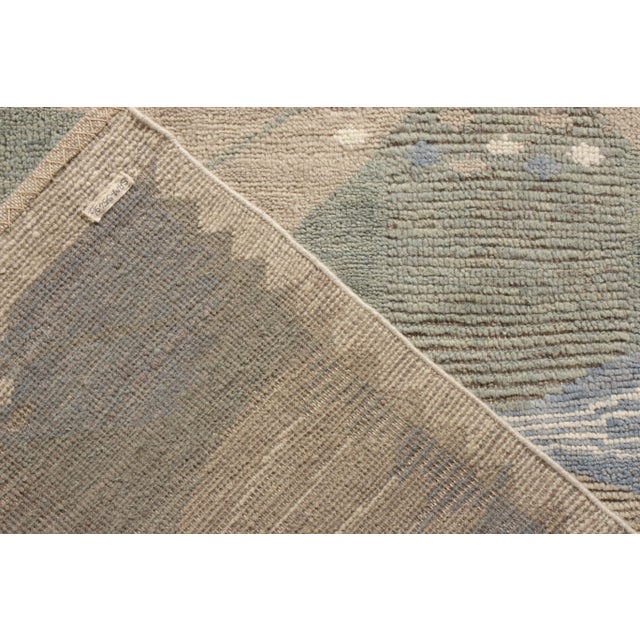 Rug & Kilim’s Scandinavian Style Rug in Green, Blue and Beige Geometric Pattern - 9x12 For Sale In New York - Image 6 of 6