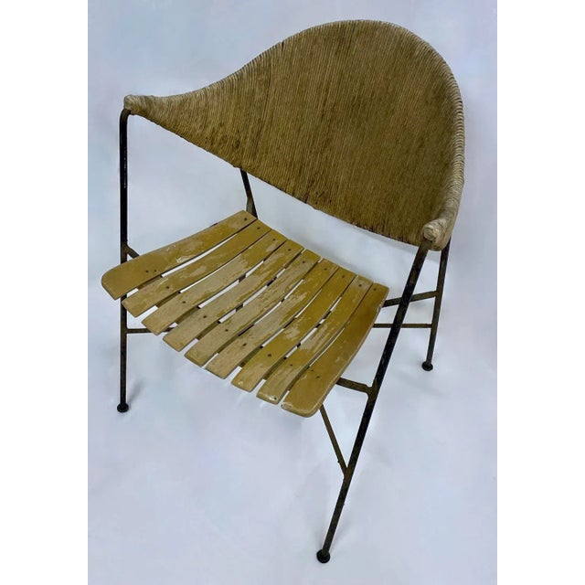 Mid 20th Century Pair of Mid-Century Modern Arthur Umanoff Iron/Hemp Chairs For Sale - Image 5 of 12