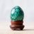 Polished Malachite Egg on Wooden Stand, c.1980 For Sale - Image 4 of 7