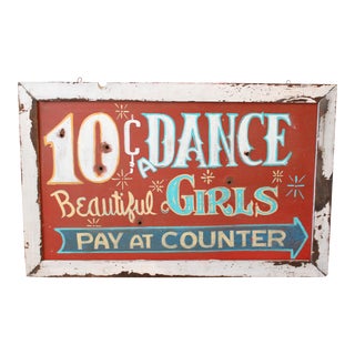 31" Vintage Metal/Wood Bar Sign For Sale