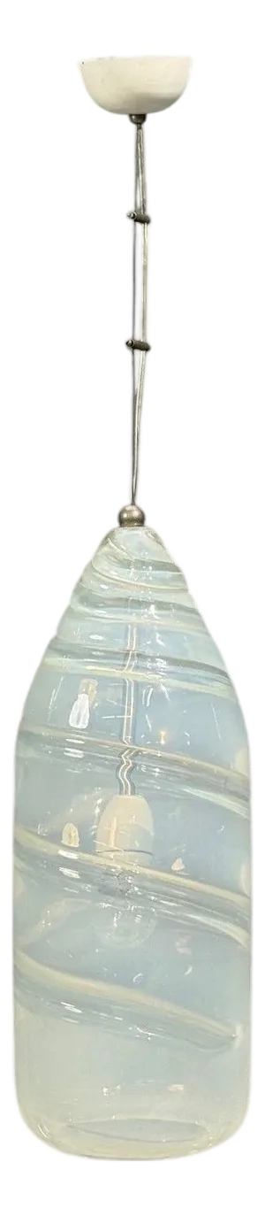 1960s Leucos, Italian Modern, Pendant Light, Handblown Glass, Metal, Italy