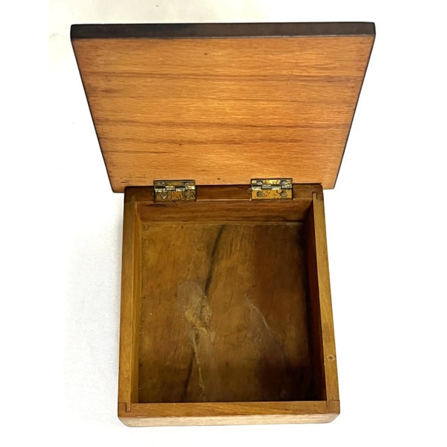 Antique French Louis XVI Style Hinged Wooden Trinket Box For Sale In West Palm - Image 6 of 12