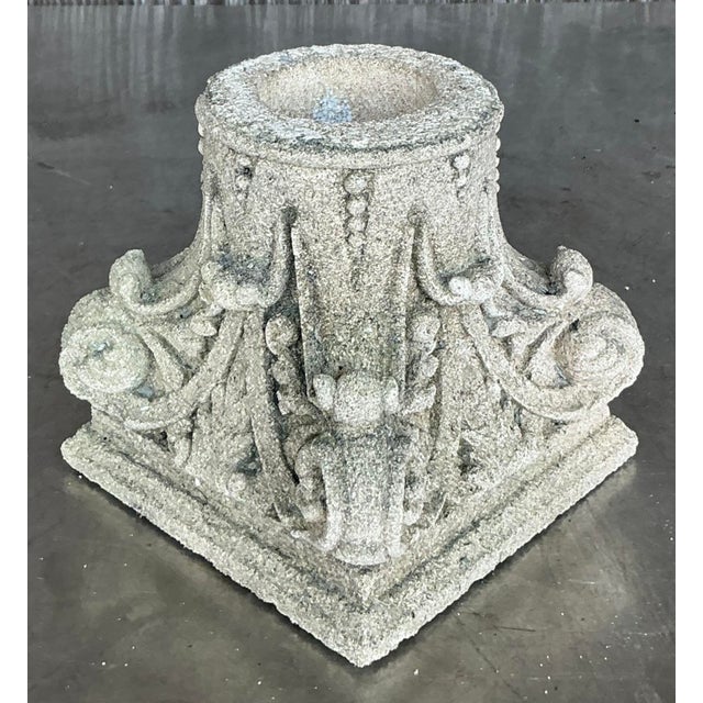 Vintage Regency Small Corinthian Column Base For Sale - Image 16 of 16