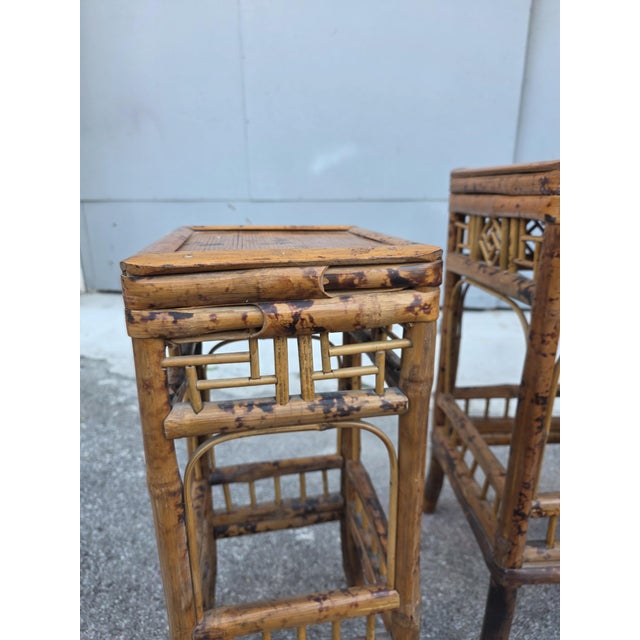 Art Nouveau Bamboo Stacking Tables, Italy, 1920s, Set of 3 For Sale - Image 6 of 17