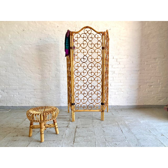 Mid-Century Modern Vintage Italian Wicker Screen, 1960s For Sale - Image 3 of 13
