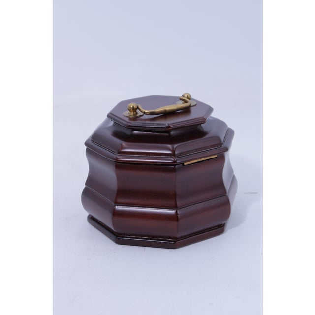 Virginia Metalcrafters Mahogany Octogonal Tea Caddy For Sale - Image 12 of 13