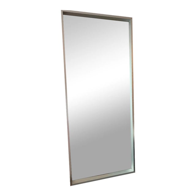 Floor Mirror With Brushed Alluminum Frame For Sale