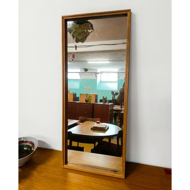 1950s Vintage Model 792 Wall Mirror in Oak from Profil AB Nybrofabriken, Sweden, 1950s For Sale - Image 5 of 5