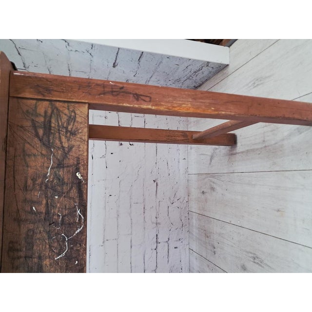 Vintage Double School Desk in Wood, 1970 For Sale - Image 14 of 18