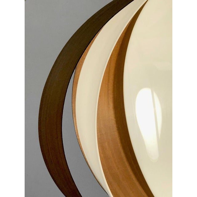 Wood Mid-Century-Modern Space Age Ceiling Lamp attributed to Goffredo Reggiani, Milan, Italy, 1960s For Sale - Image 7 of 18
