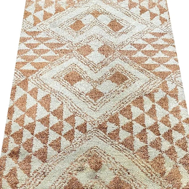 Brown 1990s Handwoven Moroccan Tribal Area Rug 3x5 For Sale - Image 8 of 8