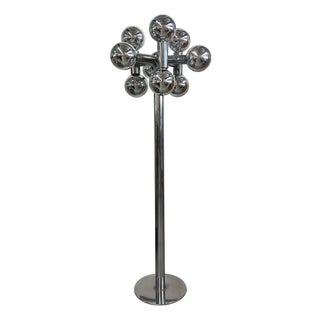 1970s Sonneman Chrome Mirrored Globe Floor Lamp For Sale