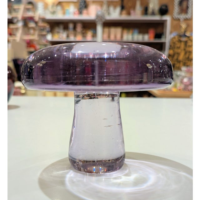 Mid 20th Century Amethyst Art Glass Mushroom For Sale - Image 5 of 6