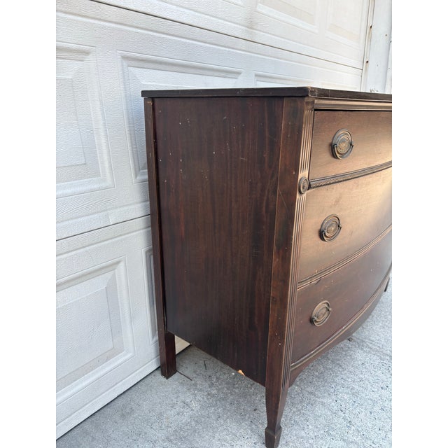 Early 20th Century Early 20th Century Federal Revival Mahogany Bowfront Chest of Drawers For Sale - Image 5 of 12