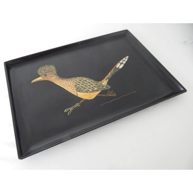 Mid 20th Century Couroc of Monterey Roadrunner Tray, Medium For Sale - Image 10 of 11