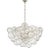 Julie Neill for Visual Comfort Signature Talia Large Chandelier in Burnished Silver Leaf & Clear Swirled Glass For Sale