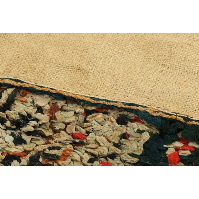 Textile Antique Hooked Rug With Abstract Multicolor Patterns | Rug & Kilim For Sale - Image 7 of 7