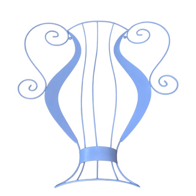 Metal Scrolled Metal Grecian Urn Neoclassical Sculptural Wall Hanging For Sale - Image 7 of 7