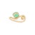 14k Yellow Gold 1.41ct Natural Oval Emerald & Diamond Wavy Toi Et Moi Ring Size 4 For Sale - Image 10 of 18