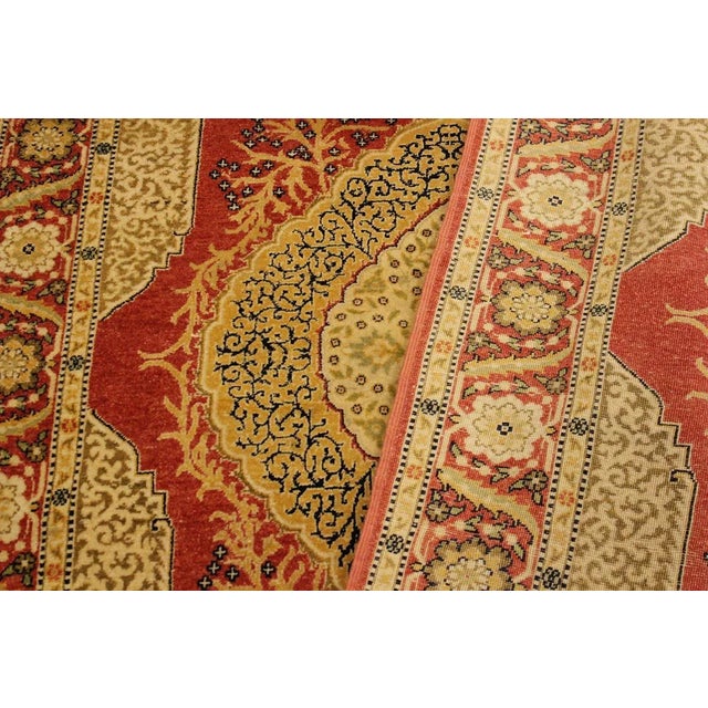 Textile 1980s Semi Vintage Haji Jaleeli Pink/Rust Turkish Hand-Knotted Rug -4'2 X 6'1 For Sale - Image 7 of 8