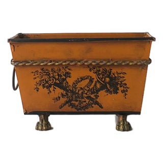 Italian Cachepot Plant Holder or Desk Accessory Neoclassical Empire Style, Signed Italy For Sale