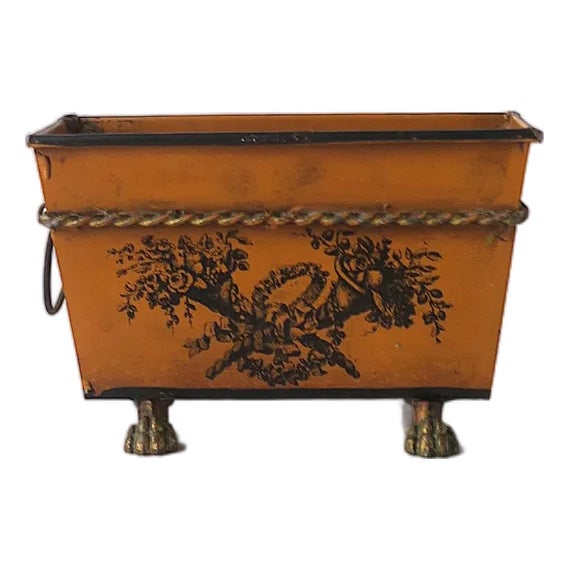 Italian Cachepot Plant Holder or Desk Accessory Neoclassical Empire Style, Signed Italy For Sale