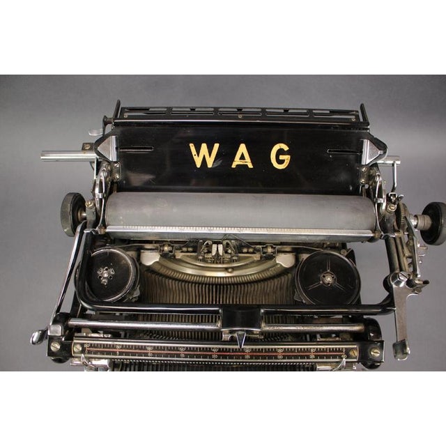 1930s German Black Enamel and Chrome Typewriter by Wanderer Werke, 1935 For Sale - Image 5 of 10