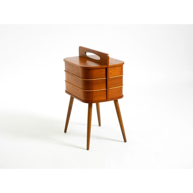 Mid-Century Modern Teak Sewing Box with Hinged Compartments, 1950s For Sale - Image 6 of 18