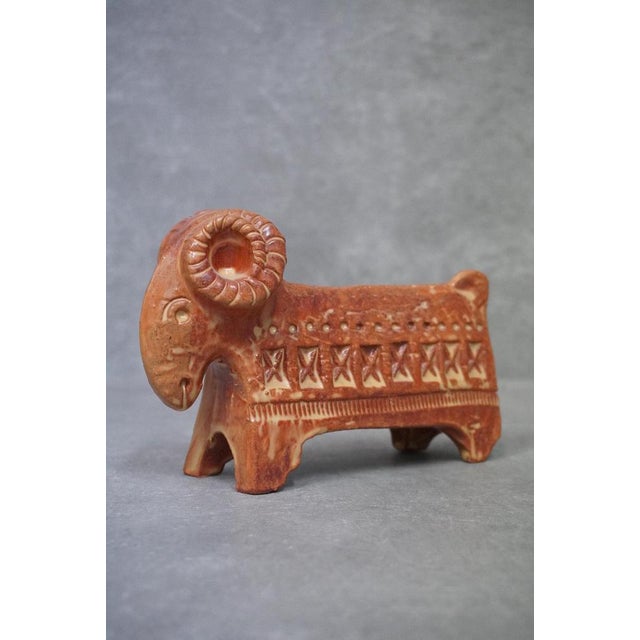 Brown Etruscan Style Ceramic Sculpture by Aldo Londi for Bitossi, Italy, 1960s For Sale - Image 8 of 8