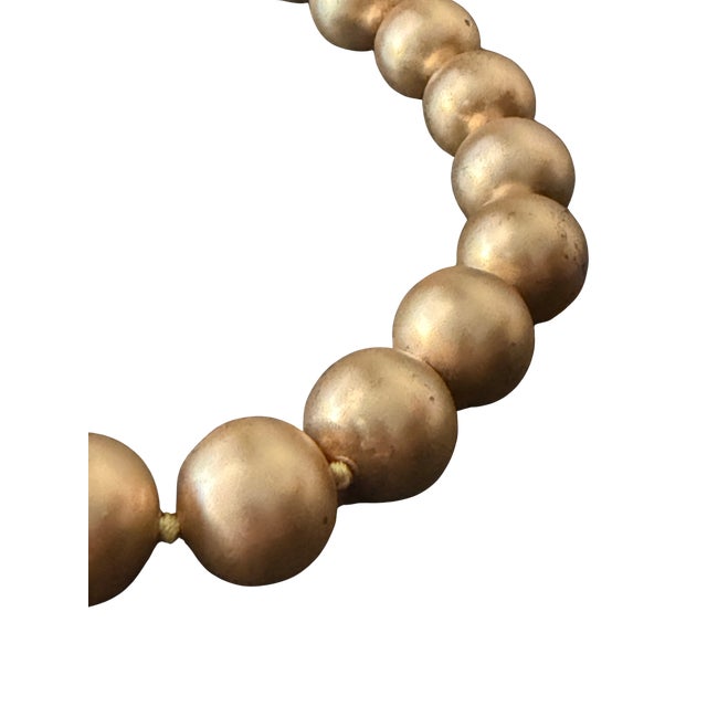 Kenneth Jay Lane Vintage Kenneth Jay Lane KJL Chunky Matte Gold Faux Pearl Statement Necklace For Sale - Image 4 of 6