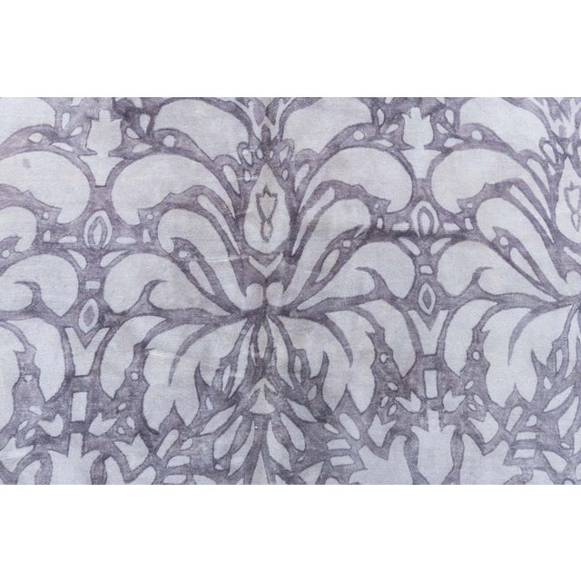 Art Nouveau Arabesque Dark Gray Art-Style Rug "Lilac Arabesque" For Sale - Image 9 of 9