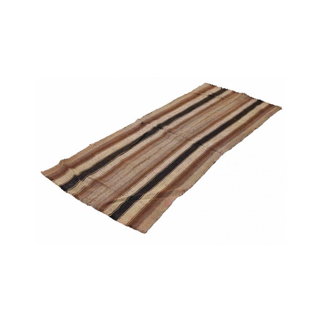 Vintage handwoven natural wool kilim rug from Kars region of Turkey. Approximatelly 50-60 years old. In very good...