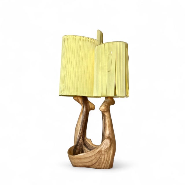 Faux-Bois Table Lamp by Grand-Jean Jourdan for Vallauris, 1950s For Sale - Image 4 of 17