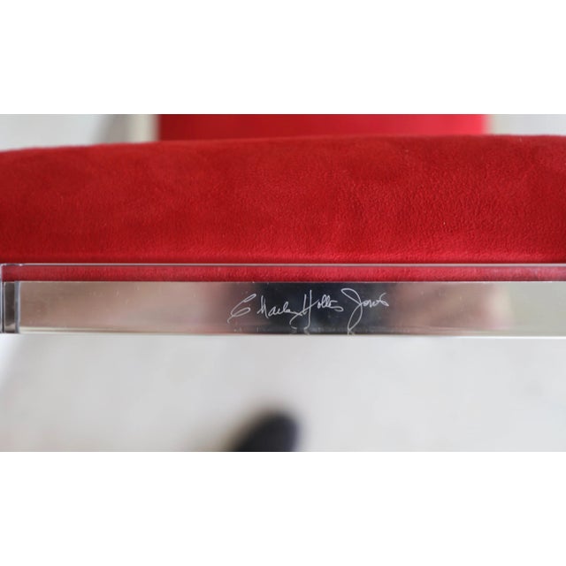 Red Custom Charles Hollis Jones Lucite Dining Chair For Sale - Image 8 of 12