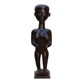 Dark Patinated African Baule Female Figure For Sale