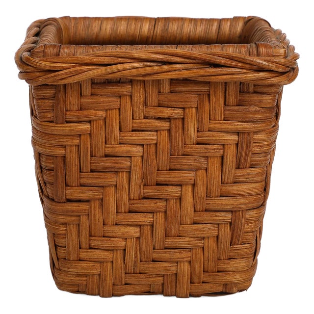 Wicker Square Basket Cup For Sale