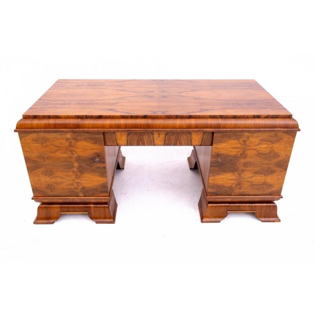 Art Deco office set from the 1930s, Poland. A set with a beautiful, geometric form characteristic of the Art Deco style....