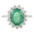 VRJewels 2.26 Ct Natural Emerald and Diamond 14k Gold Oval Engagment Ring Size 5 For Sale