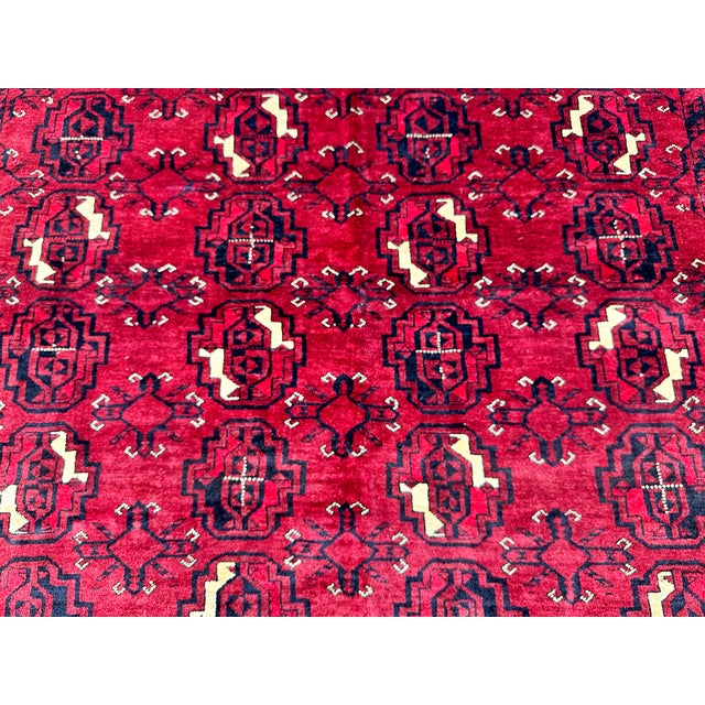 Red Tekke Bokhara Hand-Knotted Wool Rug - 6'10" X 9'8" For Sale - Image 9 of 12