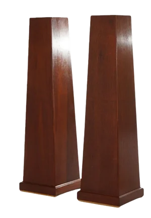 Mid Century Modern Mahogany Flare Form Sculpture Display Stands 20thC - A Pair