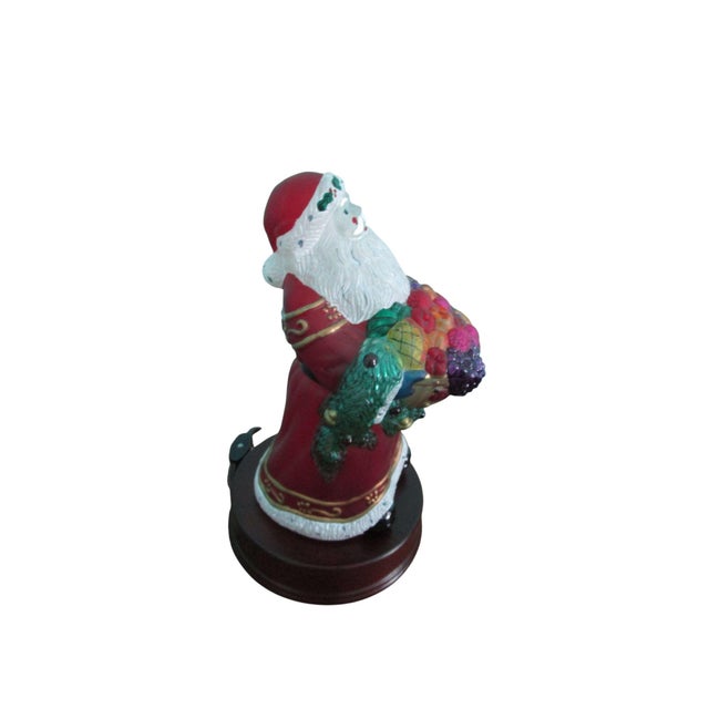 Shabby Chic Vintage Old World Christmas Bountiful Santa Lamp 1998 Retired Works For Sale - Image 3 of 10