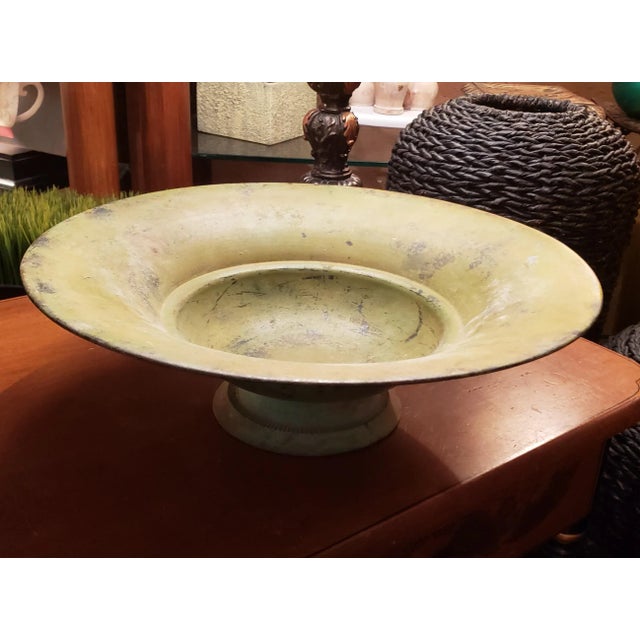 1970s Rustic Vintage Heavy Gauge Metal Distressed Centerpiece For Sale - Image 5 of 12