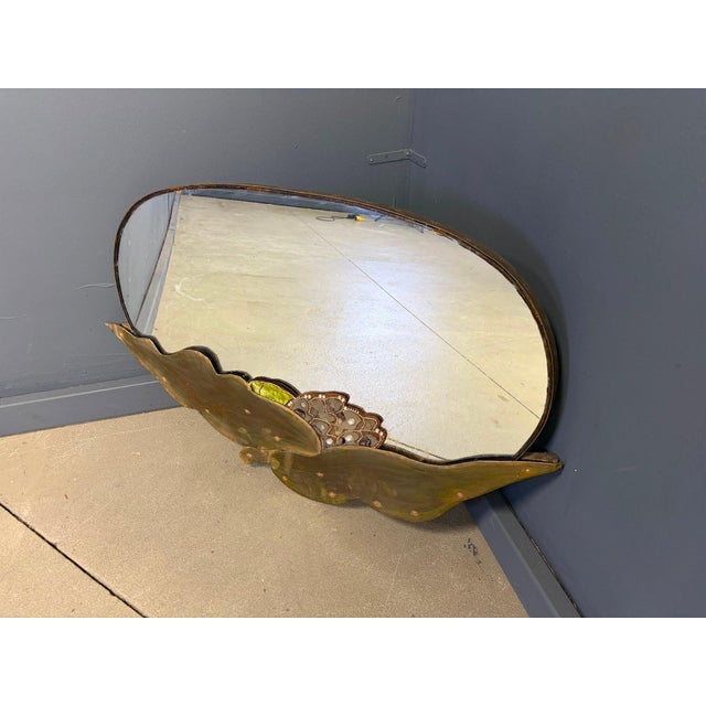 Vintage Brass Floral Mirror, 1960s For Sale - Image 6 of 9