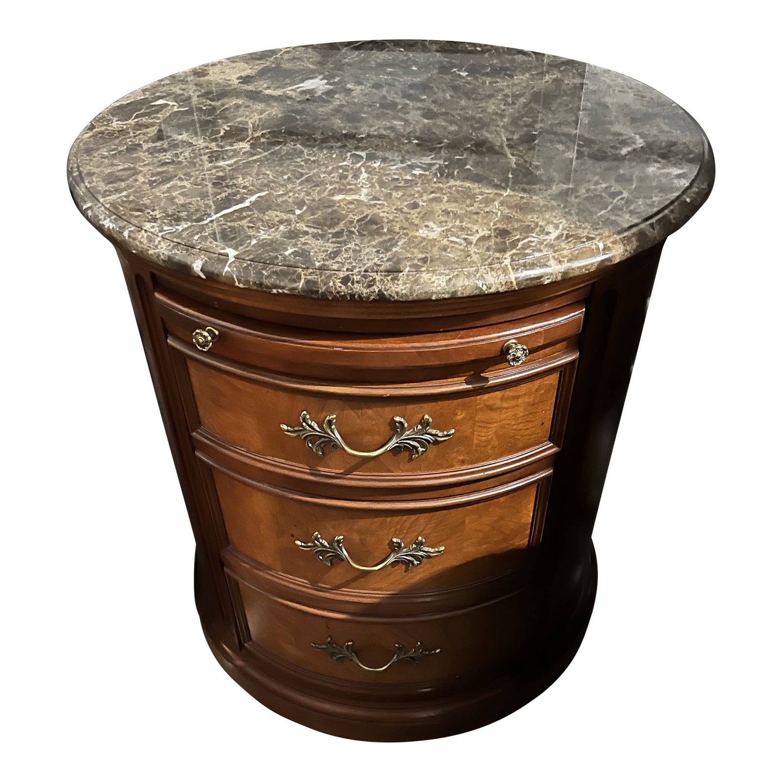 Century Furniture Marble Top Round Nightstand Chairish
