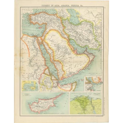 Turkey with Cyprus and Egypt Insets, 1902 For Sale - Image 14 of 14