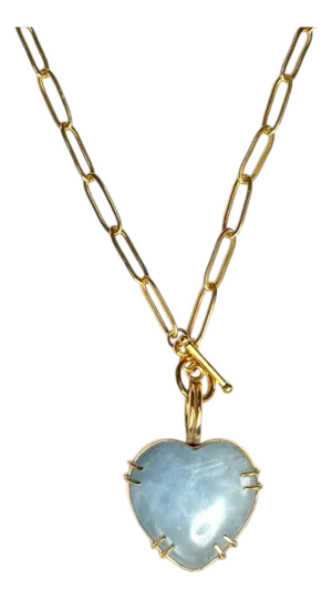 Aquamarine Heart Necklace